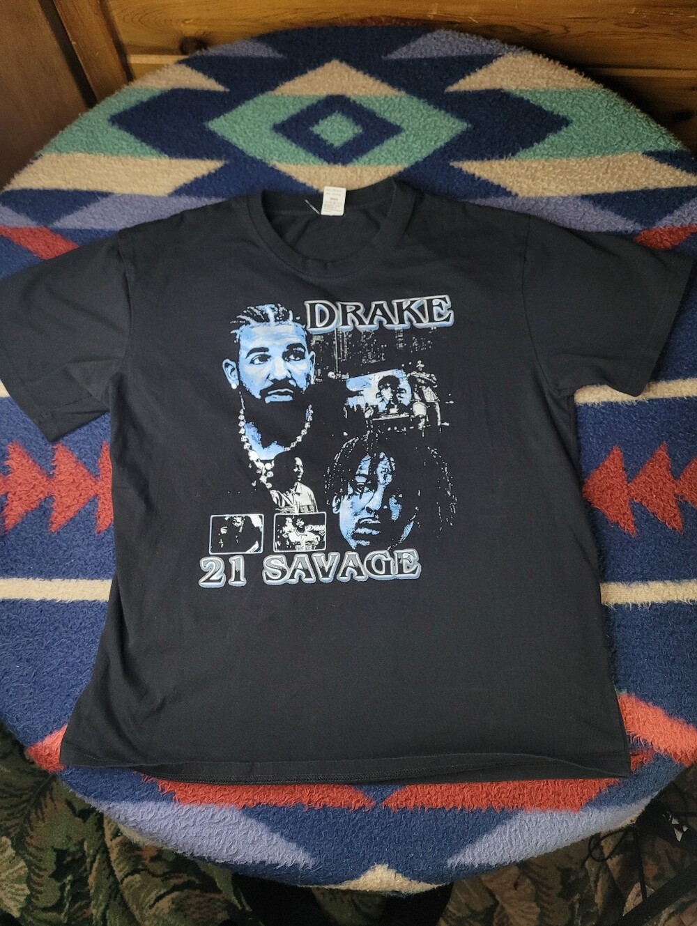 Drake & 21 Savage Tour T Shirt Mens Large 2023 It's All A Blur Rap Black